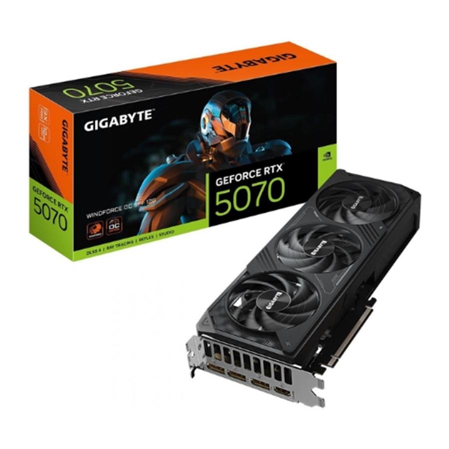 Placa de Video Gigabyte GeForce RTX 5070 WindForce OC 12GB