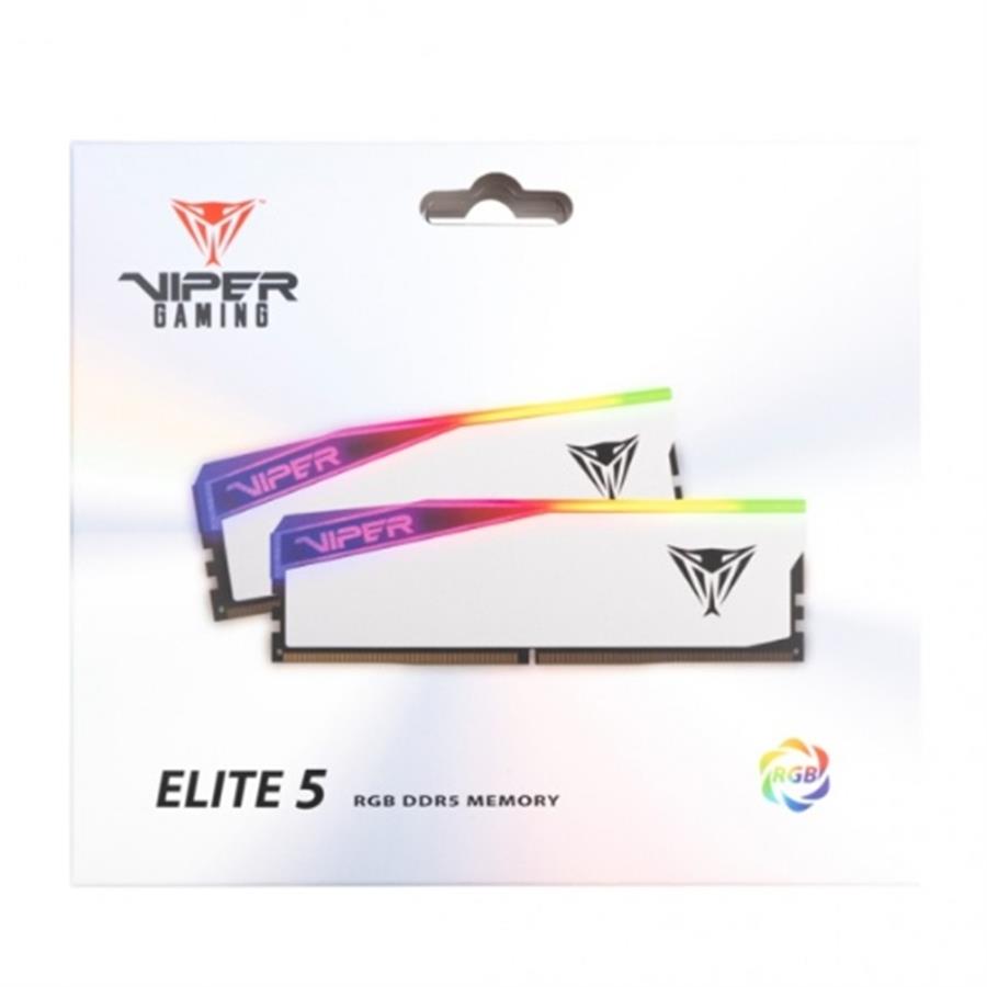 Memoria Patriot DDR5 Viper Elite 5 RGB 48GB 6000MT/s CL30 White HS Dual Kit
