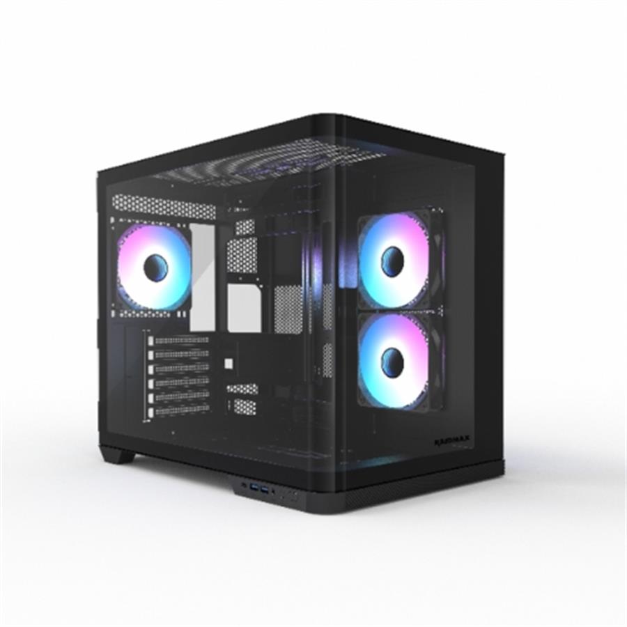 Gabinete Gamer Raidmax Infinita I630 Fishtank Curved Glass ARGB Black
