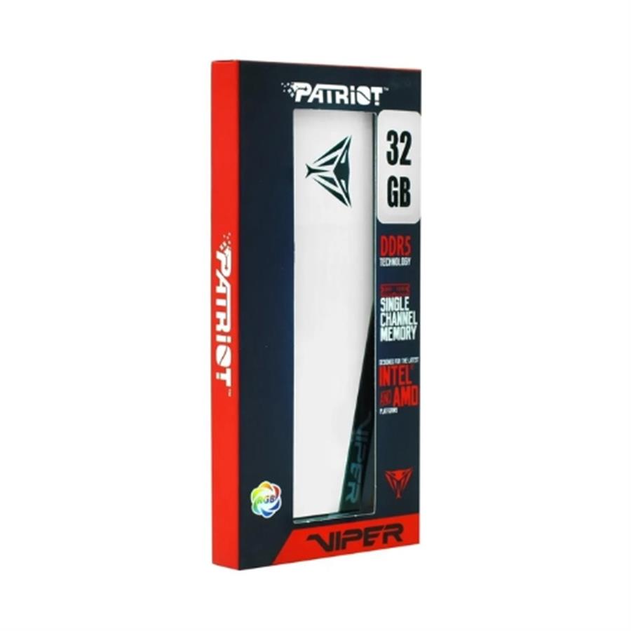 Memoria Patriot DDR5 Viper Elite 5 32GB CL30 RGB 6000MT/s White HS Single