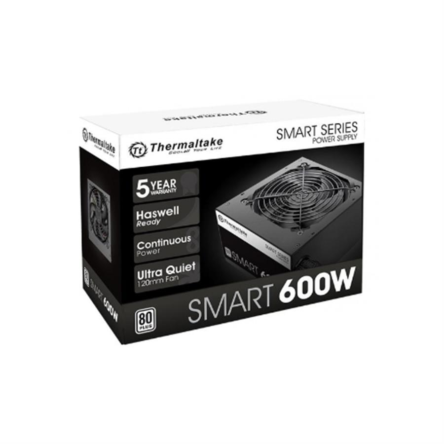 Fuente Gamer Thermaltake Smart 600W AG80 Plus White