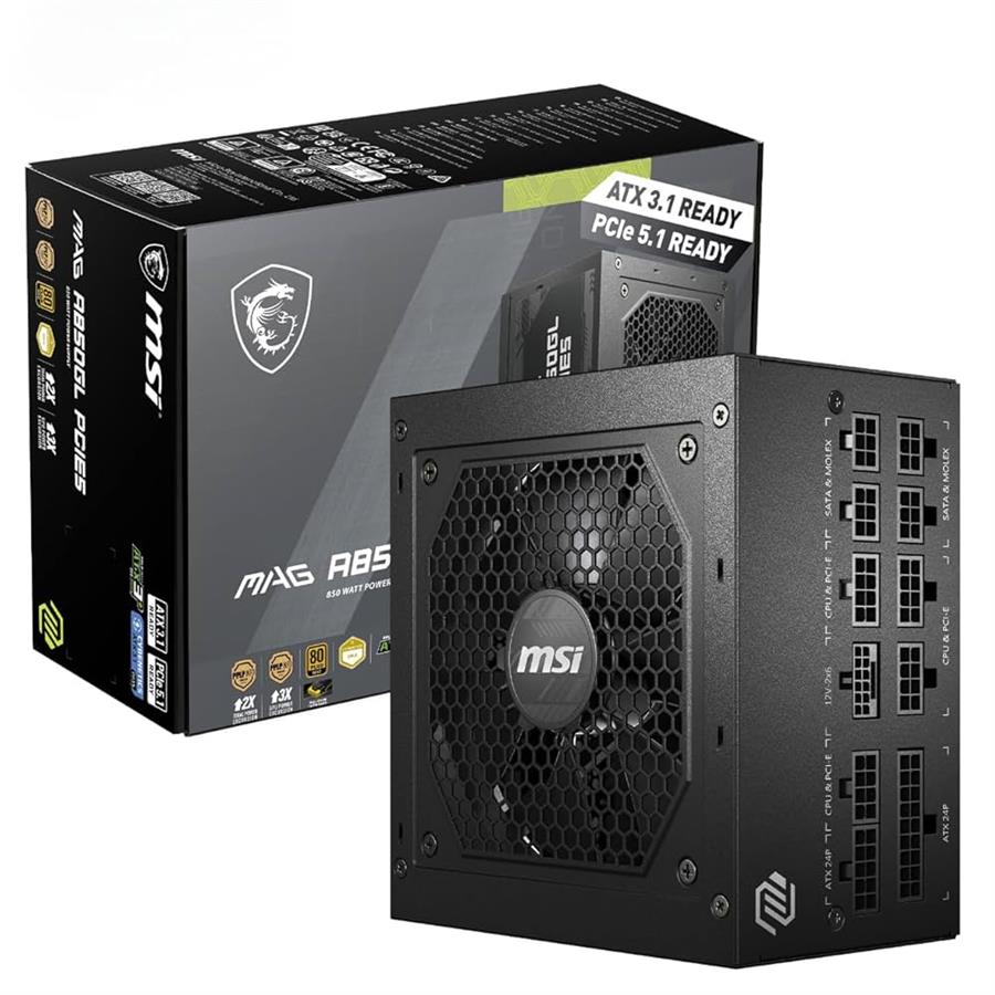 Fuente MSI MAG A850GL 850W 80 Plus Gold Full Modular PCIe 5.1 / Atx 3.1