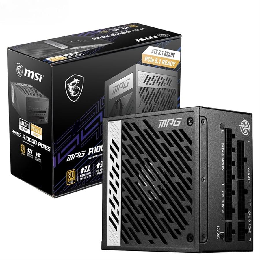 Fuente MSI MPG A1000G 1000W 80 Plus Gold Full Modular PCIe 5.1 / Atx 3.1