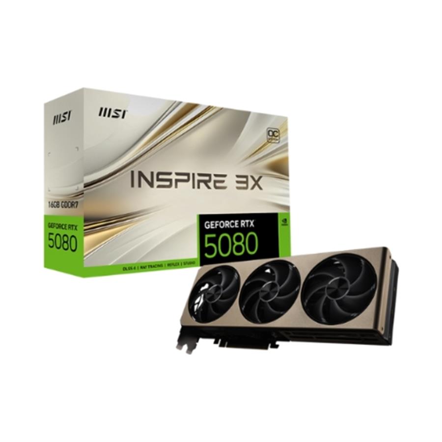 Placa de Video MSI GeForce RTX 5080 Inspire 3X 16GB OC