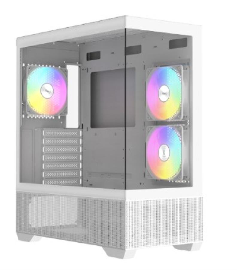Gabinete Gamer Raidmax Infinita I801 Air White Fishtank Vidrio Templado ARGB
